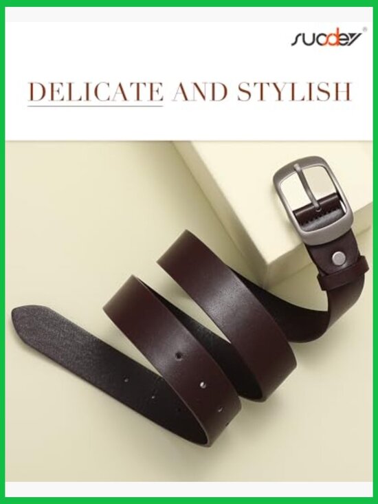 Premium Leather Waist Belt with Buckle, 1.3\